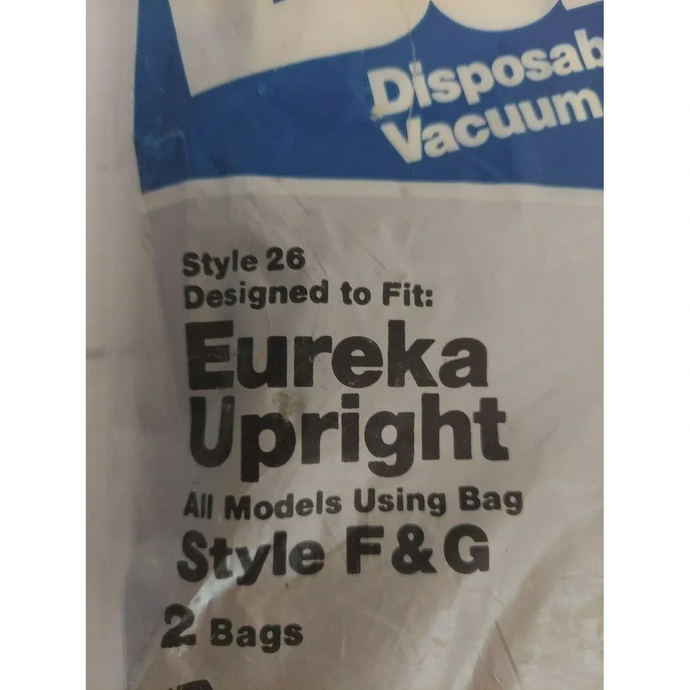 NEW Home Care Eureka Upright Style F & G Disposable Vacuum Cleaner Bag Pack of 2
